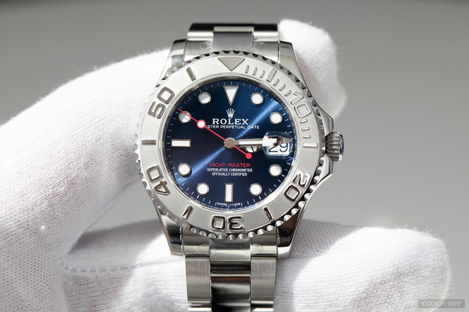 롤렉스 요트마스터37 블루 다이얼 커스텀 레플리카시계 리뷰 ARF Rolex YachtMaster37 Blue Custum Dial Review 이미지 4