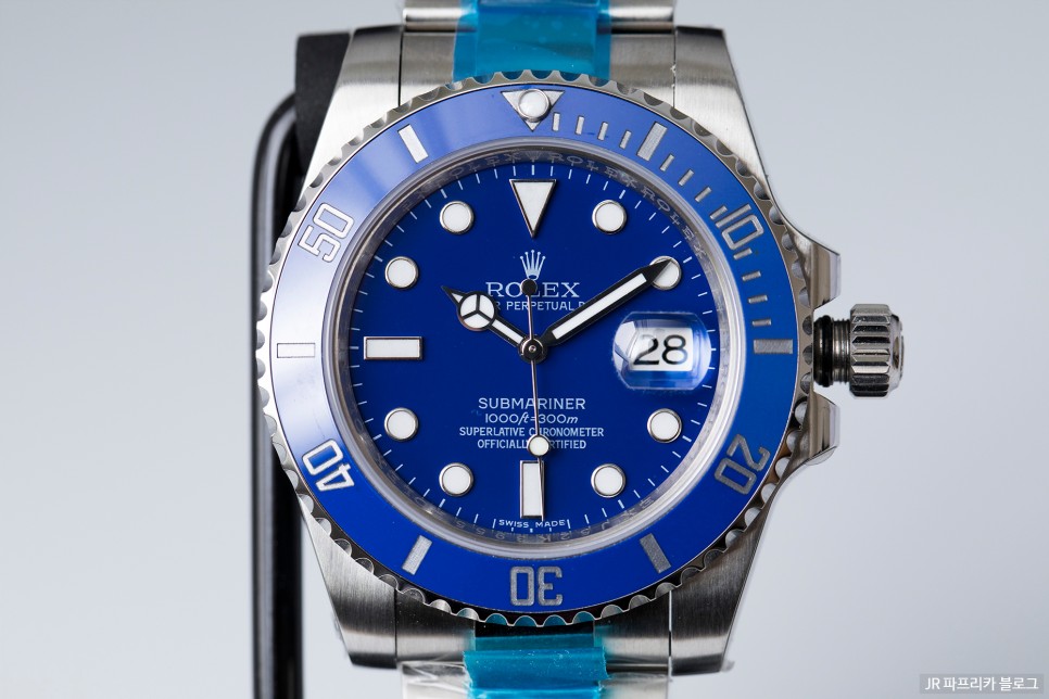 롤렉스 블루 화이트골드 서브마리너 "스머프" V7 레플리카시계 리뷰 NOOB Rolex Blue Submariner "Smurf" V7 Replica Review 이미지 4