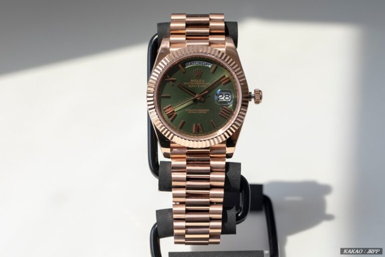 롤렉스 데이데이트 40 에버로즈골드 그린다이얼 레플리카시계 리뷰! Rolex Day-Date 40 228235 Everosegold Green 이미지 1