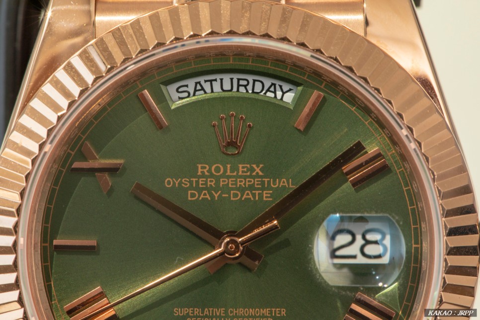 롤렉스 데이데이트 40 에버로즈골드 그린다이얼 레플리카시계 리뷰! Rolex Day-Date 40 228235 Everosegold Green 이미지 5