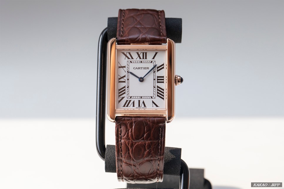까르띠에 탱크솔로 27mm 로즈골드금장 브라운 크로커다일스트랩 레플리카시계 리뷰! Cartier Tank Solo 27mm Rosegold(Pinkgold) 이미지 2