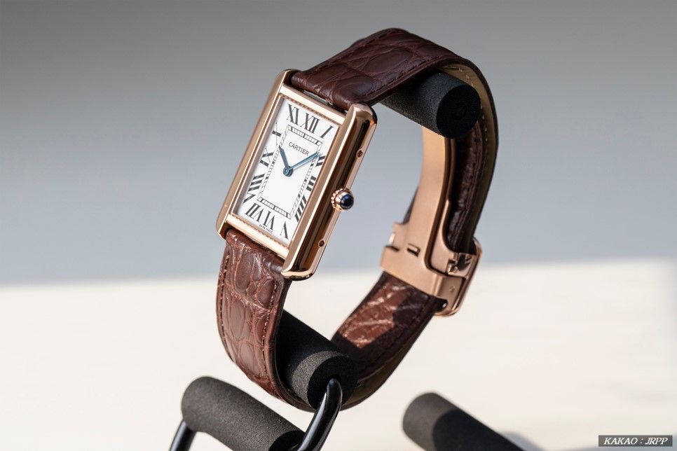 까르띠에 탱크솔로 27mm 로즈골드금장 브라운 크로커다일스트랩 레플리카시계 리뷰! Cartier Tank Solo 27mm Rosegold(Pinkgold) 이미지 3