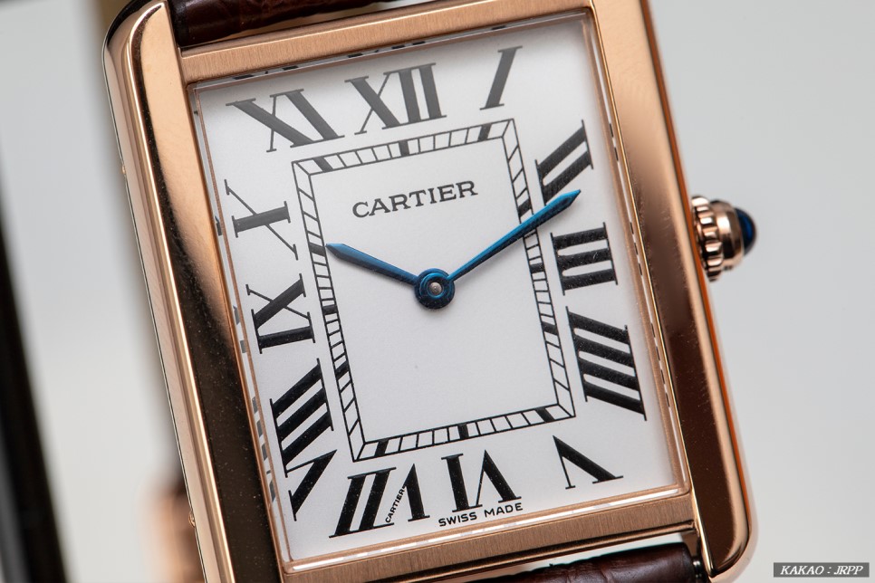 까르띠에 탱크솔로 27mm 로즈골드금장 브라운 크로커다일스트랩 레플리카시계 리뷰! Cartier Tank Solo 27mm Rosegold(Pinkgold) 이미지 9