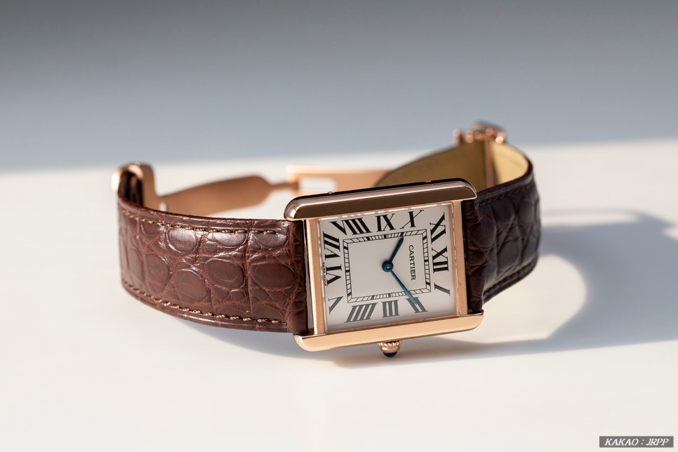 까르띠에 탱크솔로 27mm 로즈골드금장 브라운 크로커다일스트랩 레플리카시계 리뷰! Cartier Tank Solo 27mm Rosegold(Pinkgold) 이미지 11