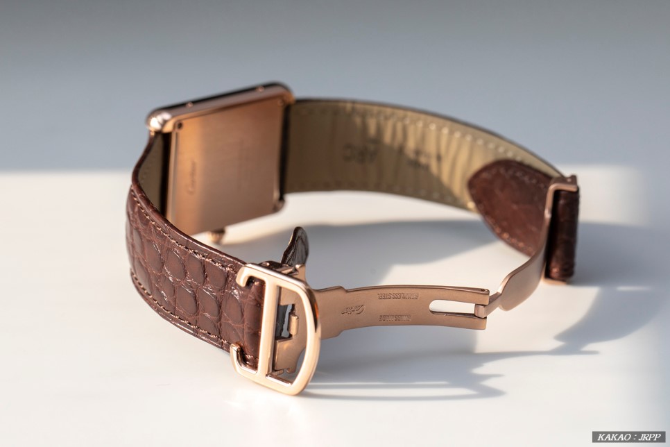 까르띠에 탱크솔로 27mm 로즈골드금장 브라운 크로커다일스트랩 레플리카시계 리뷰! Cartier Tank Solo 27mm Rosegold(Pinkgold) 이미지 13
