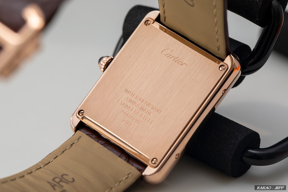 까르띠에 탱크솔로 27mm 로즈골드금장 브라운 크로커다일스트랩 레플리카시계 리뷰! Cartier Tank Solo 27mm Rosegold(Pinkgold) 이미지 14