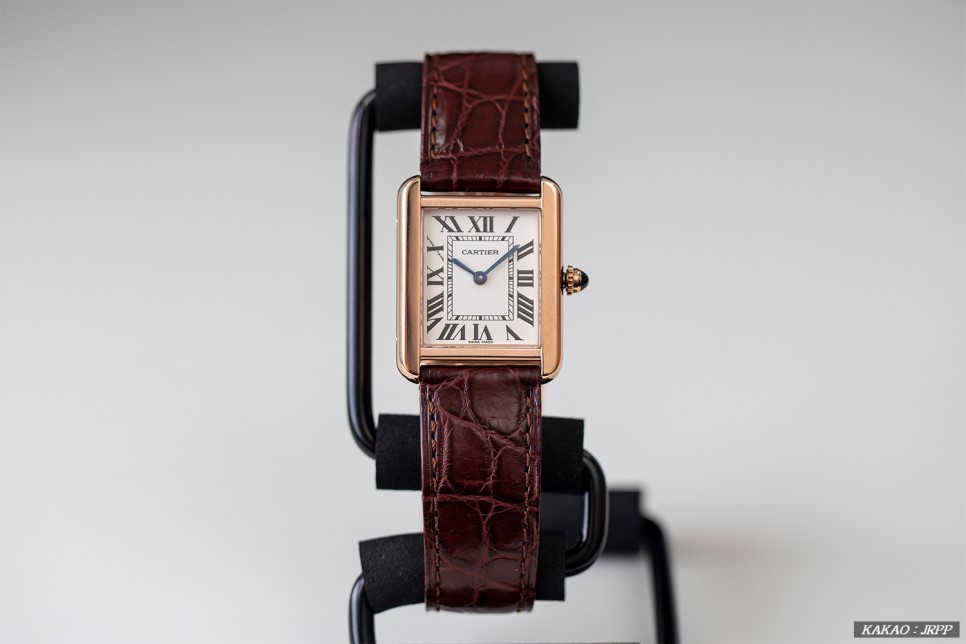 까르띠에 탱크솔로 24mm 로즈골드금장 브라운 크로커다일스트랩 레플리카시계 리뷰! Cartier Tank Solo 24mm Rosegold(Pinkgold) 이미지 1