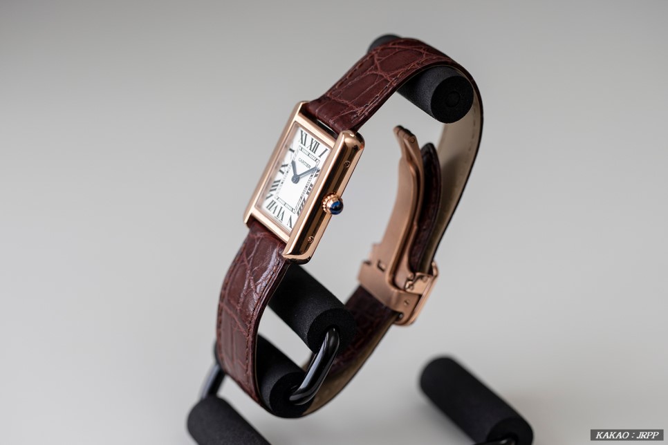 까르띠에 탱크솔로 24mm 로즈골드금장 브라운 크로커다일스트랩 레플리카시계 리뷰! Cartier Tank Solo 24mm Rosegold(Pinkgold) 이미지 2