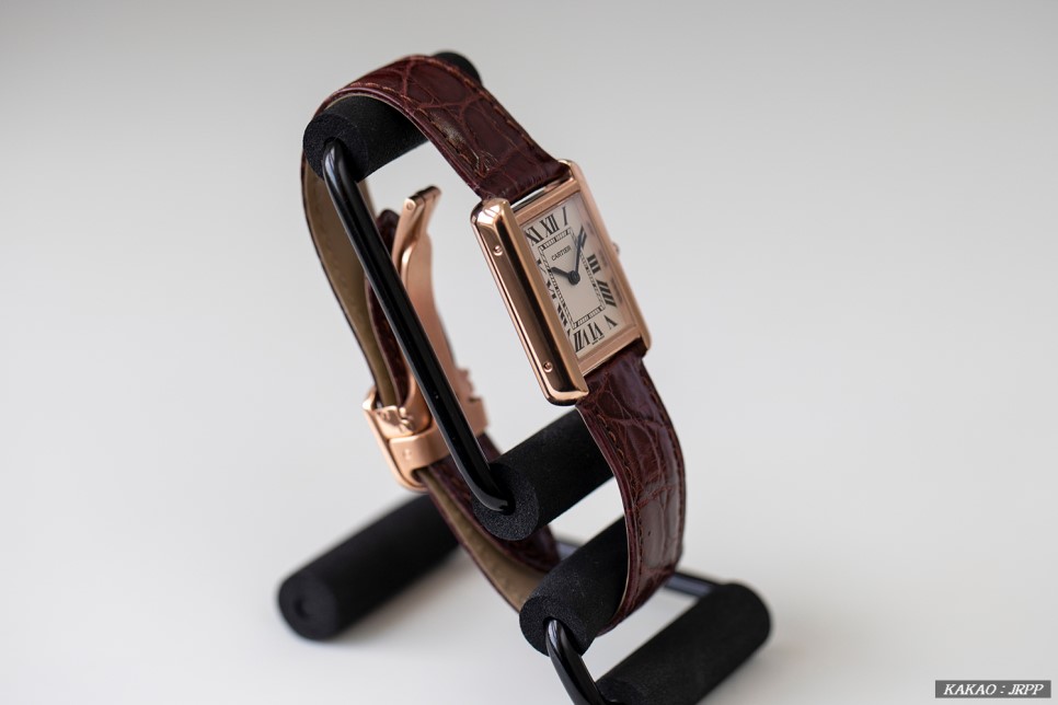 까르띠에 탱크솔로 24mm 로즈골드금장 브라운 크로커다일스트랩 레플리카시계 리뷰! Cartier Tank Solo 24mm Rosegold(Pinkgold) 이미지 3
