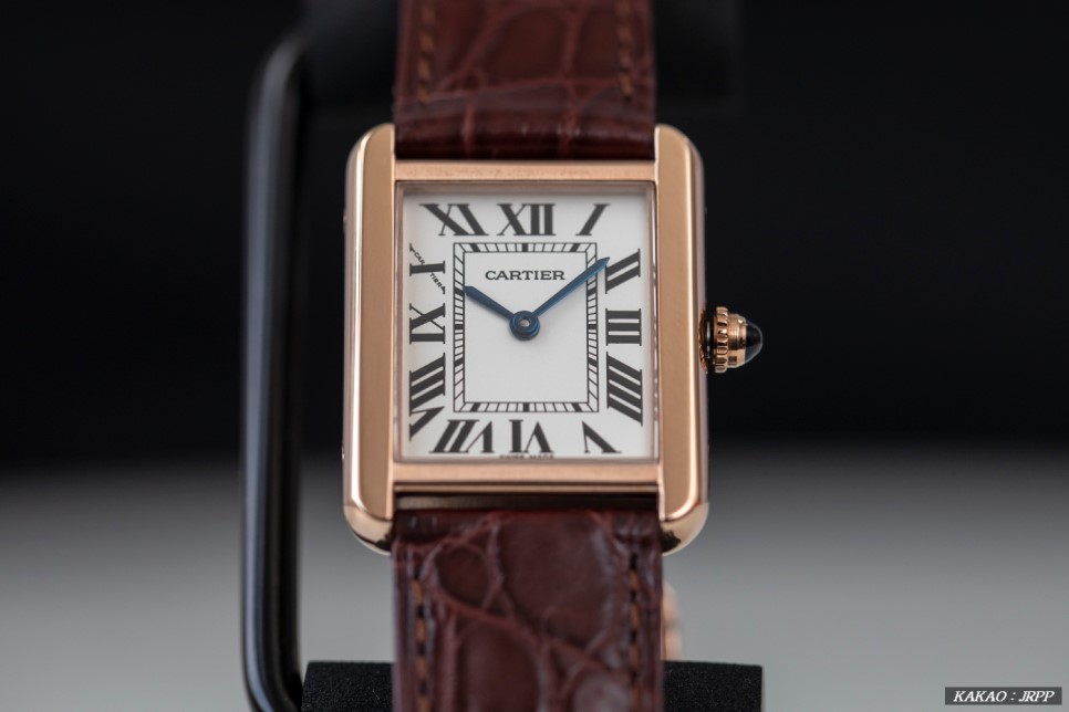까르띠에 탱크솔로 24mm 로즈골드금장 브라운 크로커다일스트랩 레플리카시계 리뷰! Cartier Tank Solo 24mm Rosegold(Pinkgold) 이미지 4
