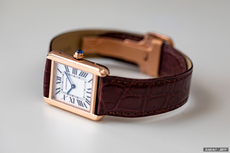 까르띠에 탱크솔로 24mm 로즈골드금장 브라운 크로커다일스트랩 레플리카시계 리뷰! Cartier Tank Solo 24mm Rosegold(Pinkgold) 이미지 6