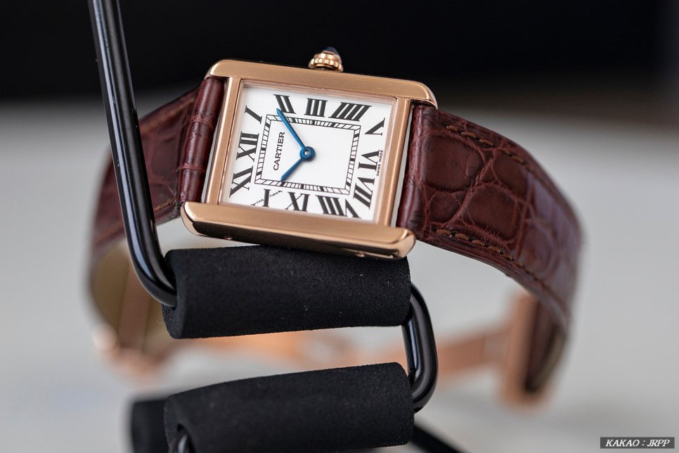 까르띠에 탱크솔로 24mm 로즈골드금장 브라운 크로커다일스트랩 레플리카시계 리뷰! Cartier Tank Solo 24mm Rosegold(Pinkgold) 이미지 9
