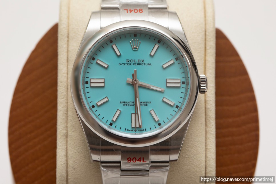 롤렉스 오이스터퍼페츄얼 41 티파니 터콰이즈다이얼 감별포인트 및 리뷰 How To Spot ROLEX Oyster Perpetual Tiffany Turquoi… 이미지 5